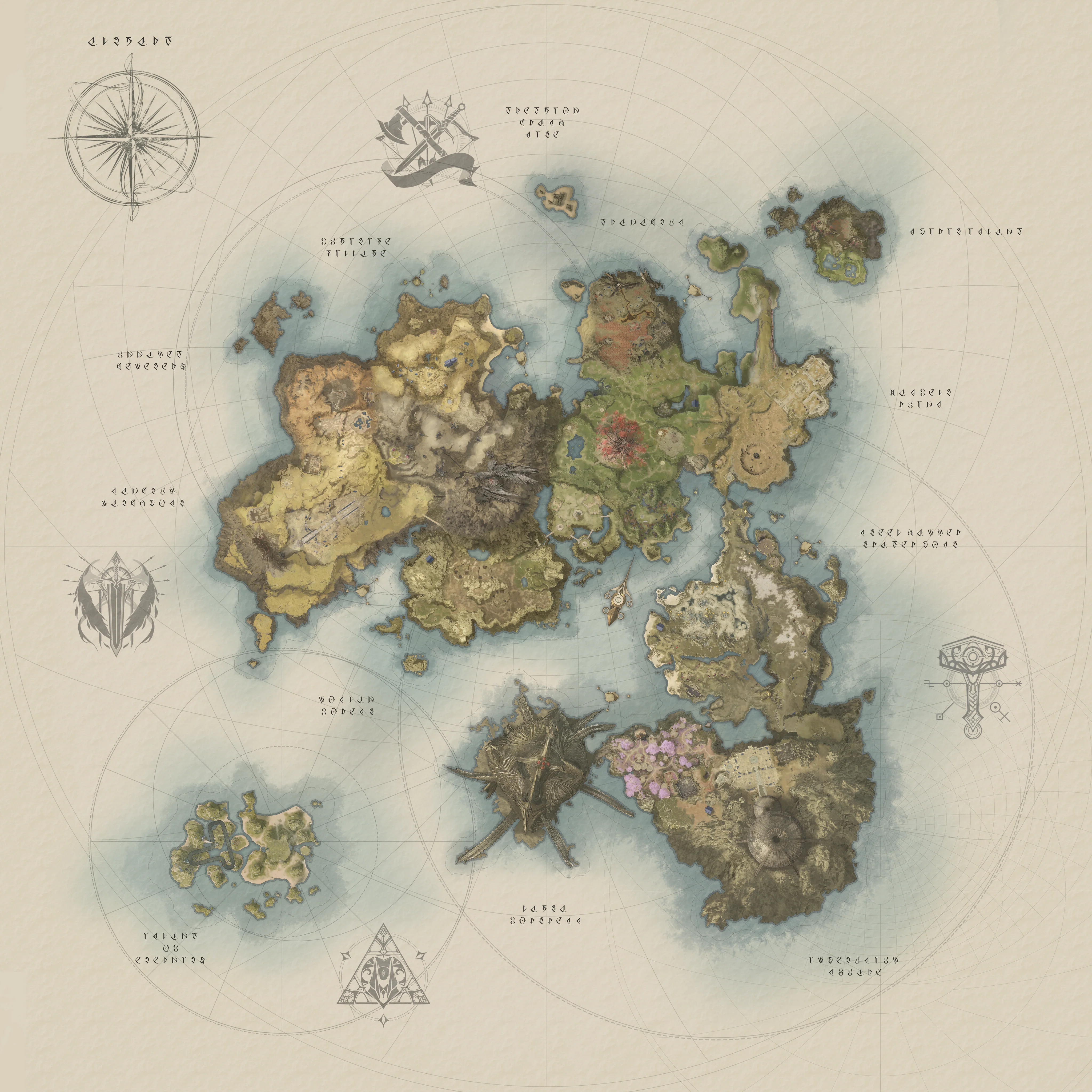 AION 2 world map overview for locating Field Boss regions